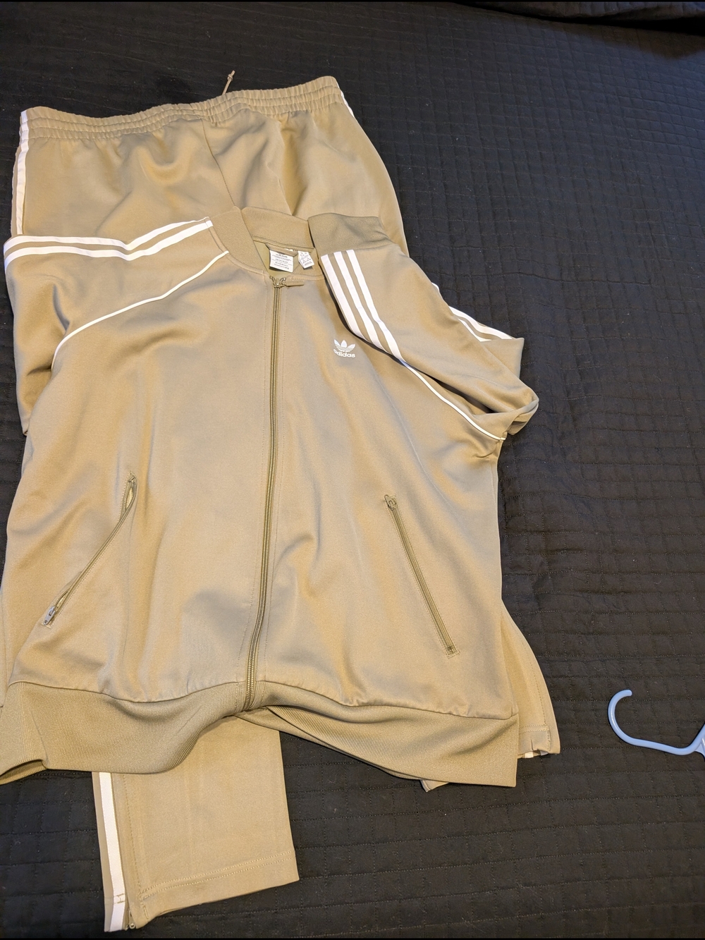 Adidas Olive Green Three-Stripe Track Jacket & Pants Set - 2X